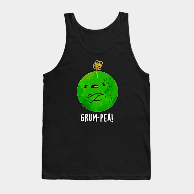 Grum-pea Cute Grumpy Pea Veggie Pun Tank Top by punnybone